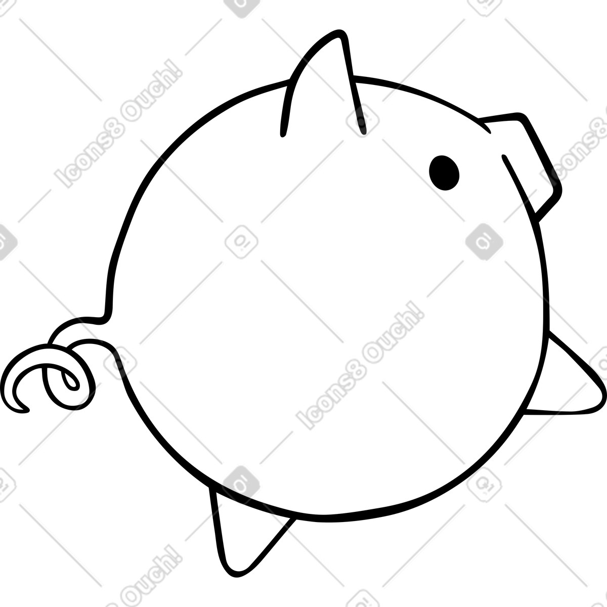 Piggy bank illustration in Journal style download in PNG, SVG
