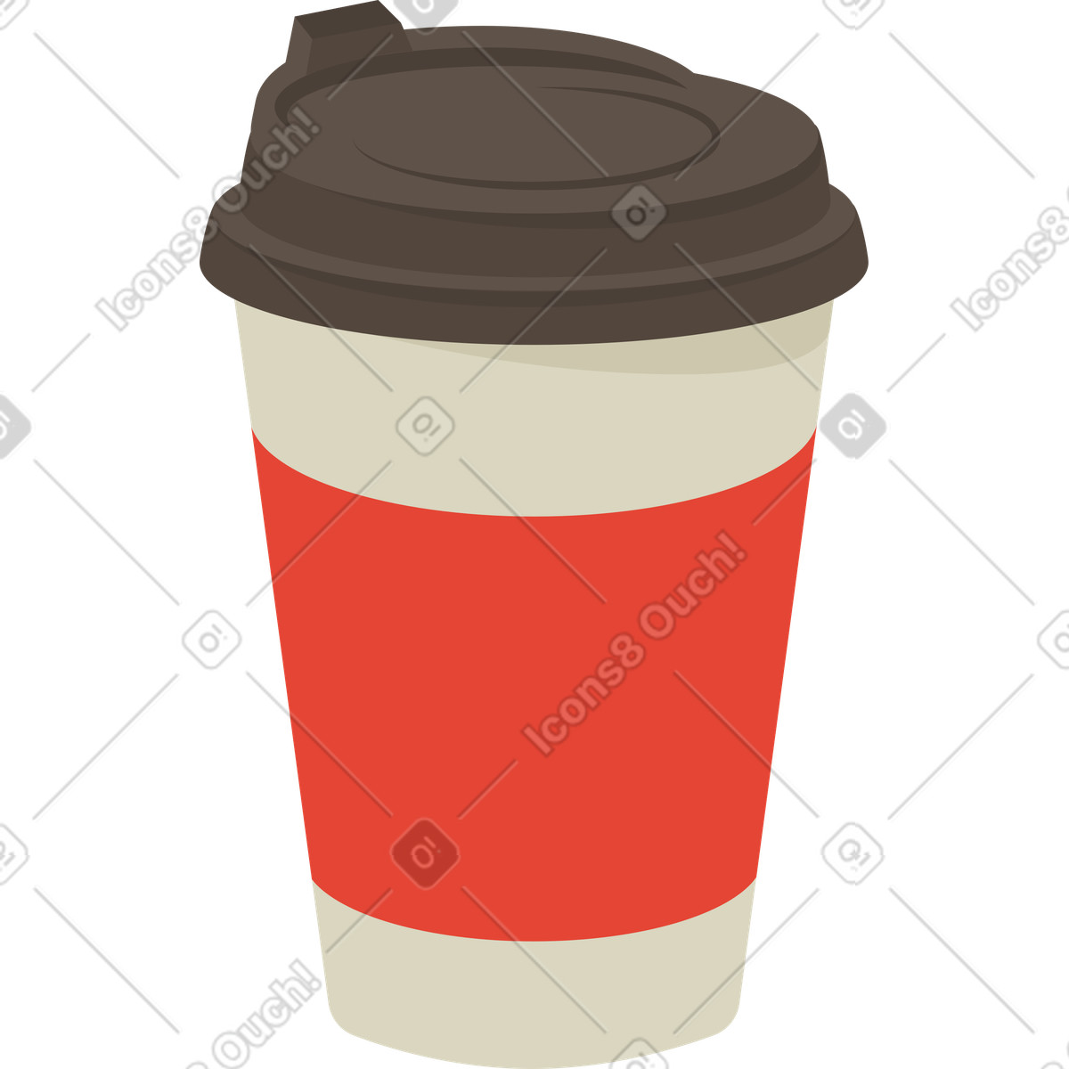 Cup of coffee illustration in Social style download in PNG, SVG