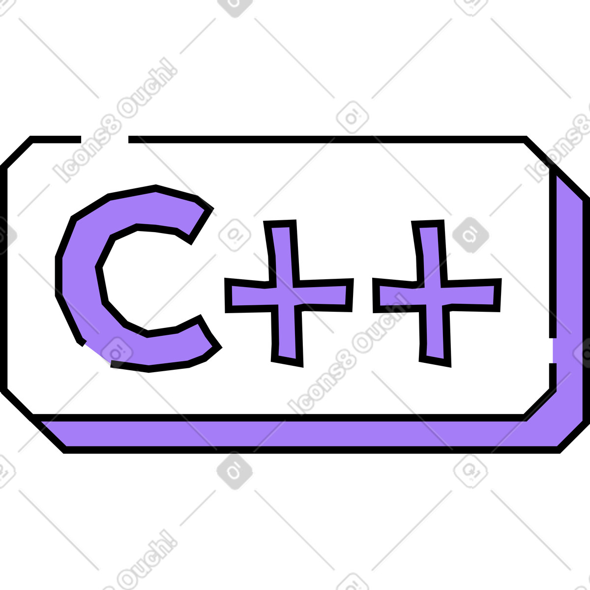 C++ icon illustration in Amethyst style download in PNG, SVG