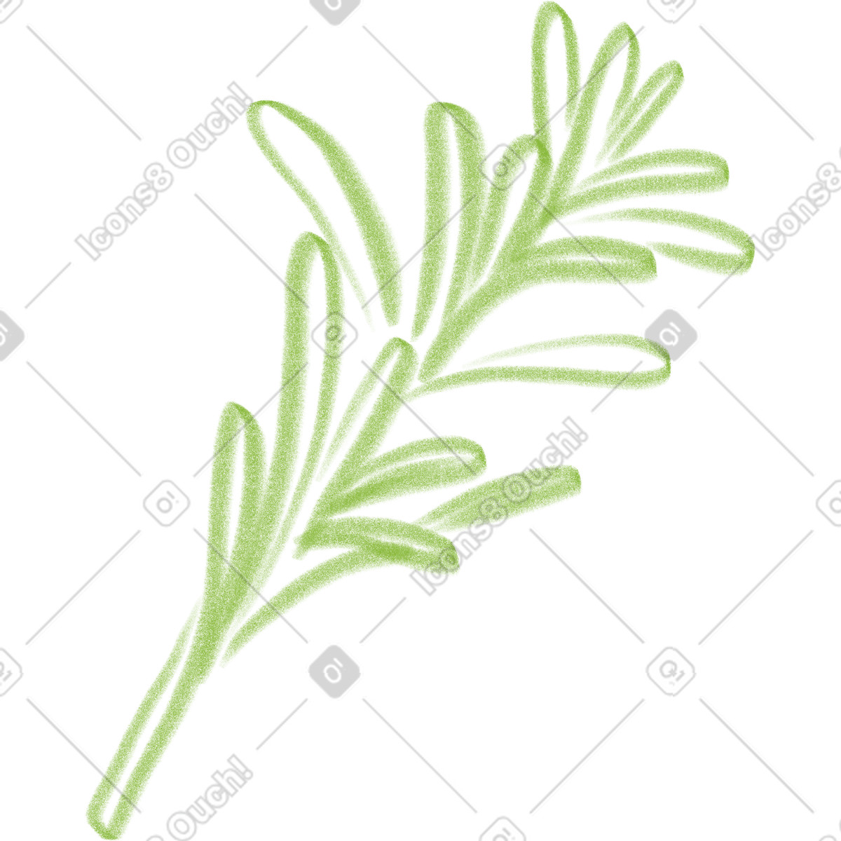 Leaves of romarinus illustrazione in stile Doodle scarica in PNG, SVG