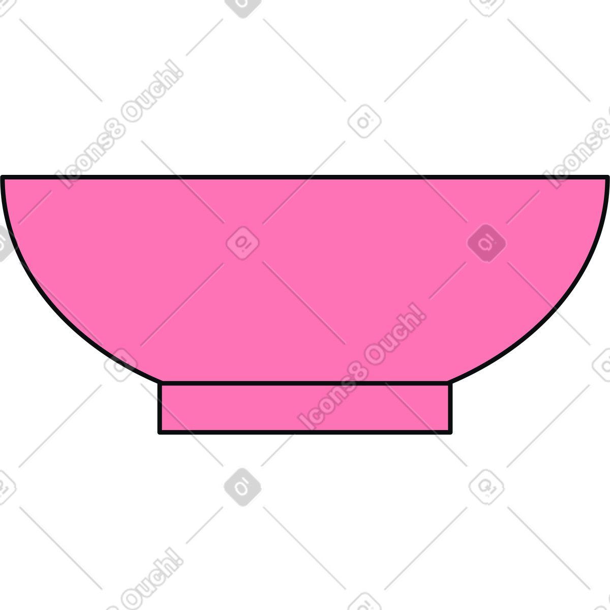 Pink bowl illustration in Teko style download in PNG, SVG