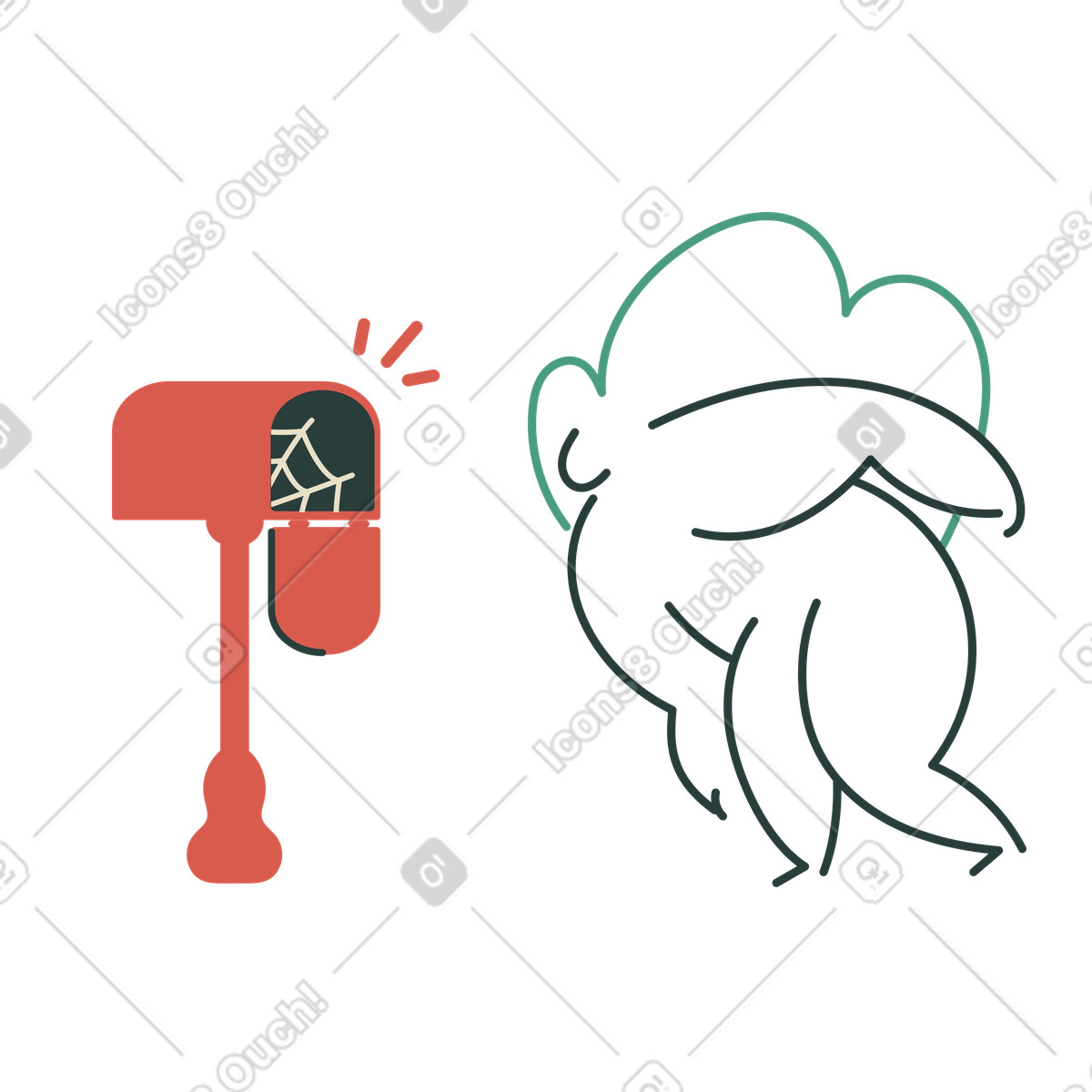 No messages illustration in Macaroni style download in PNG, SVG