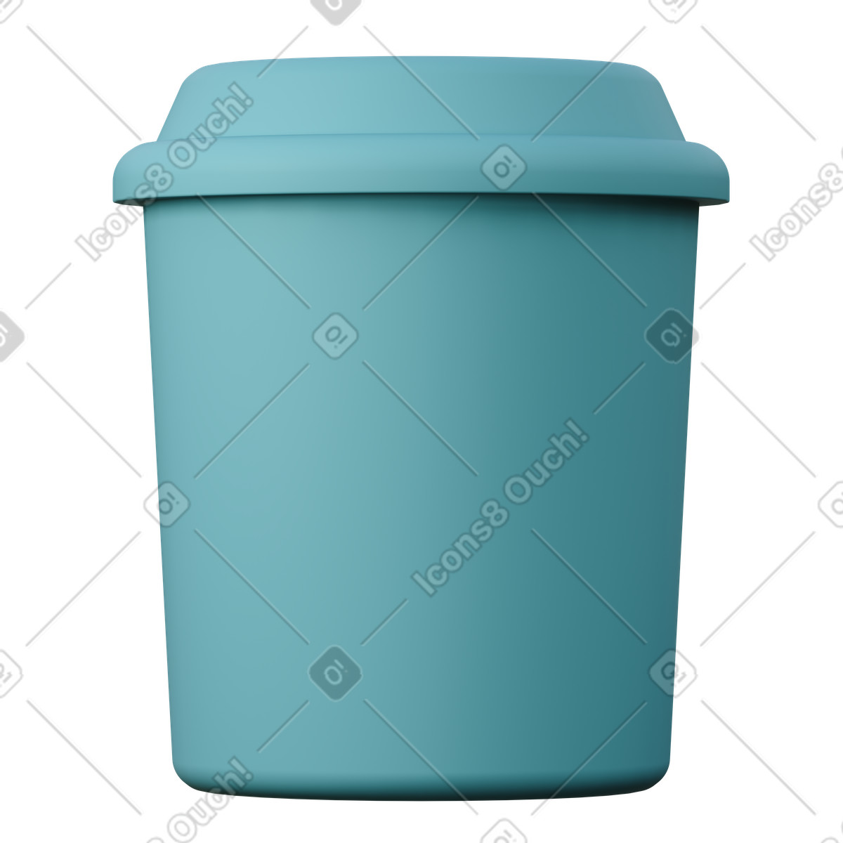 Minimalist turquoise trash can-Illustration im 3D Sugary-Stil als Download in PNG, SVG
