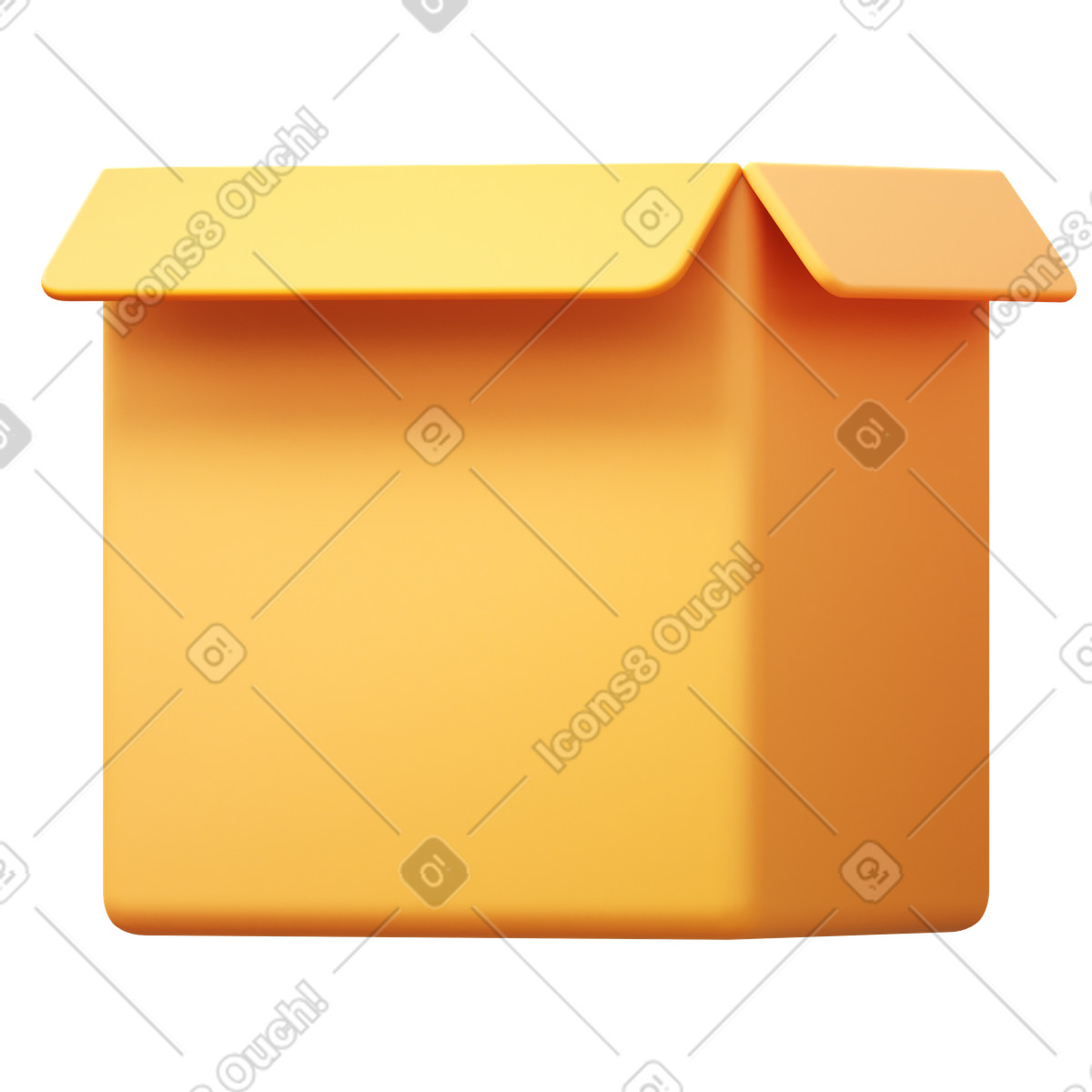 Pappkarton-Illustration im 3D Fluency-Stil als Download in PNG, SVG