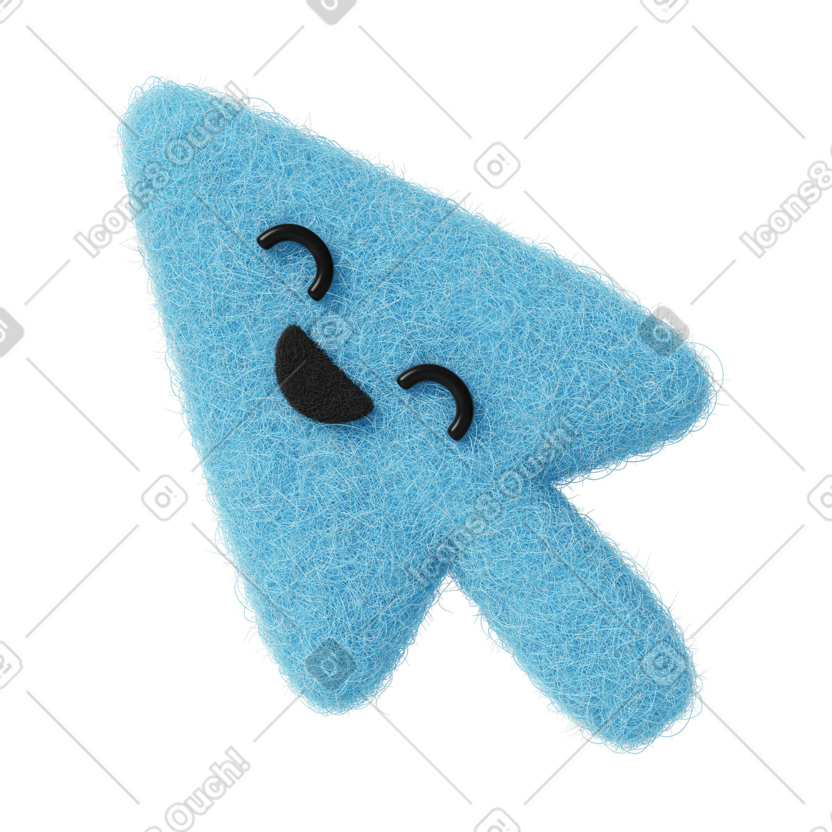 Cute blue cursor illustration in Fuzzy style download in PNG, SVG