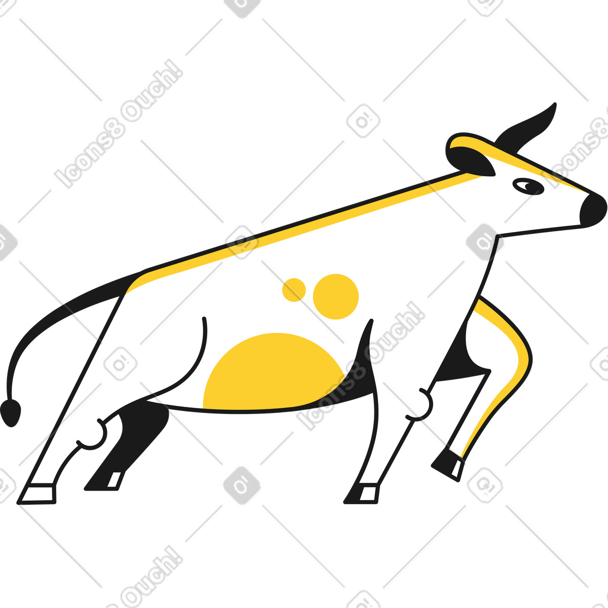 Taxi スタイルの ブル のイラストをPNG、SVG形式でダウンロード