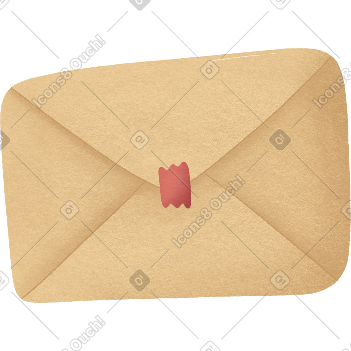 Briefumschlag-Illustration im Woolly-Stil als Download in PNG, SVG