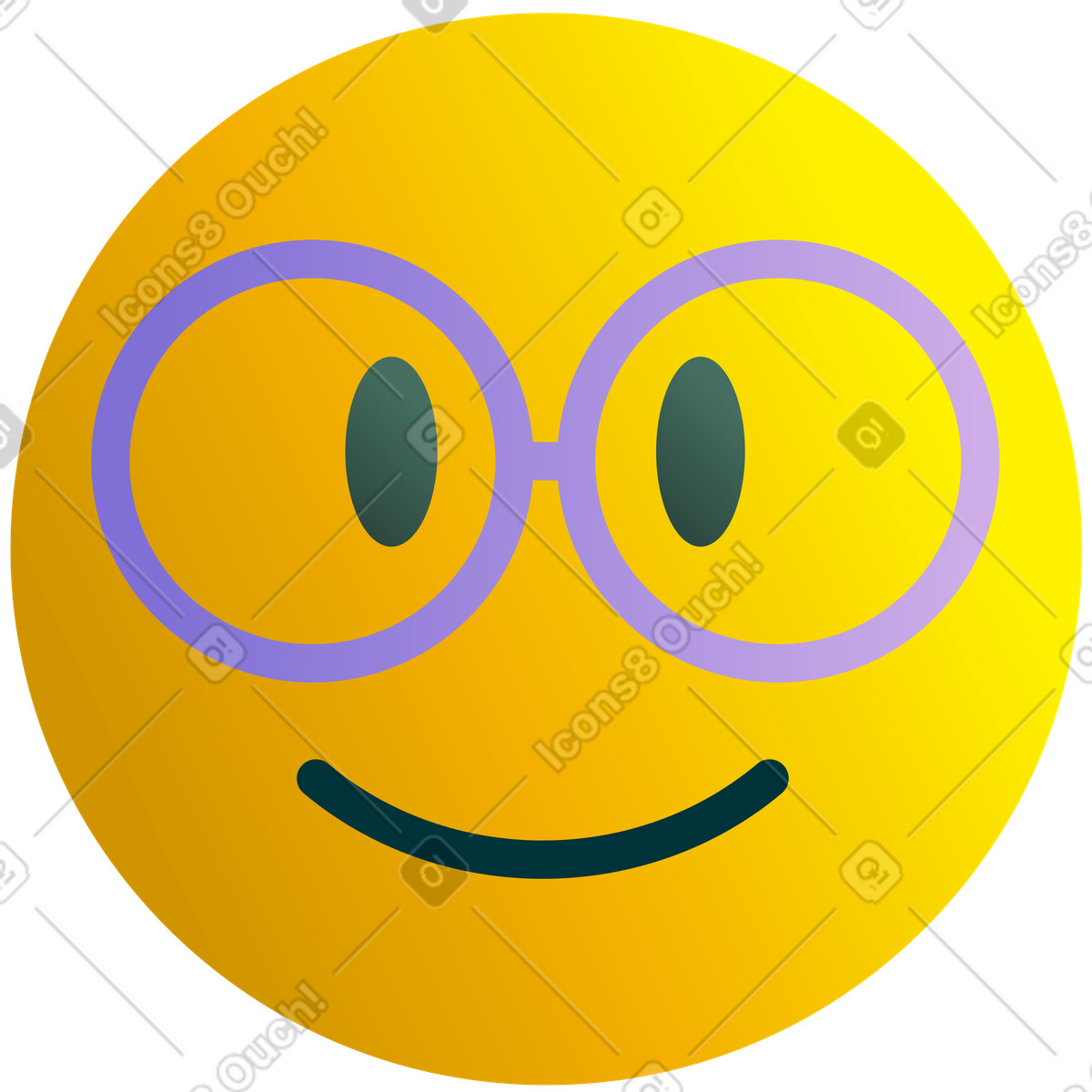 Emoji con gli occhiali illustrazione in stile Silky scarica in PNG, SVG