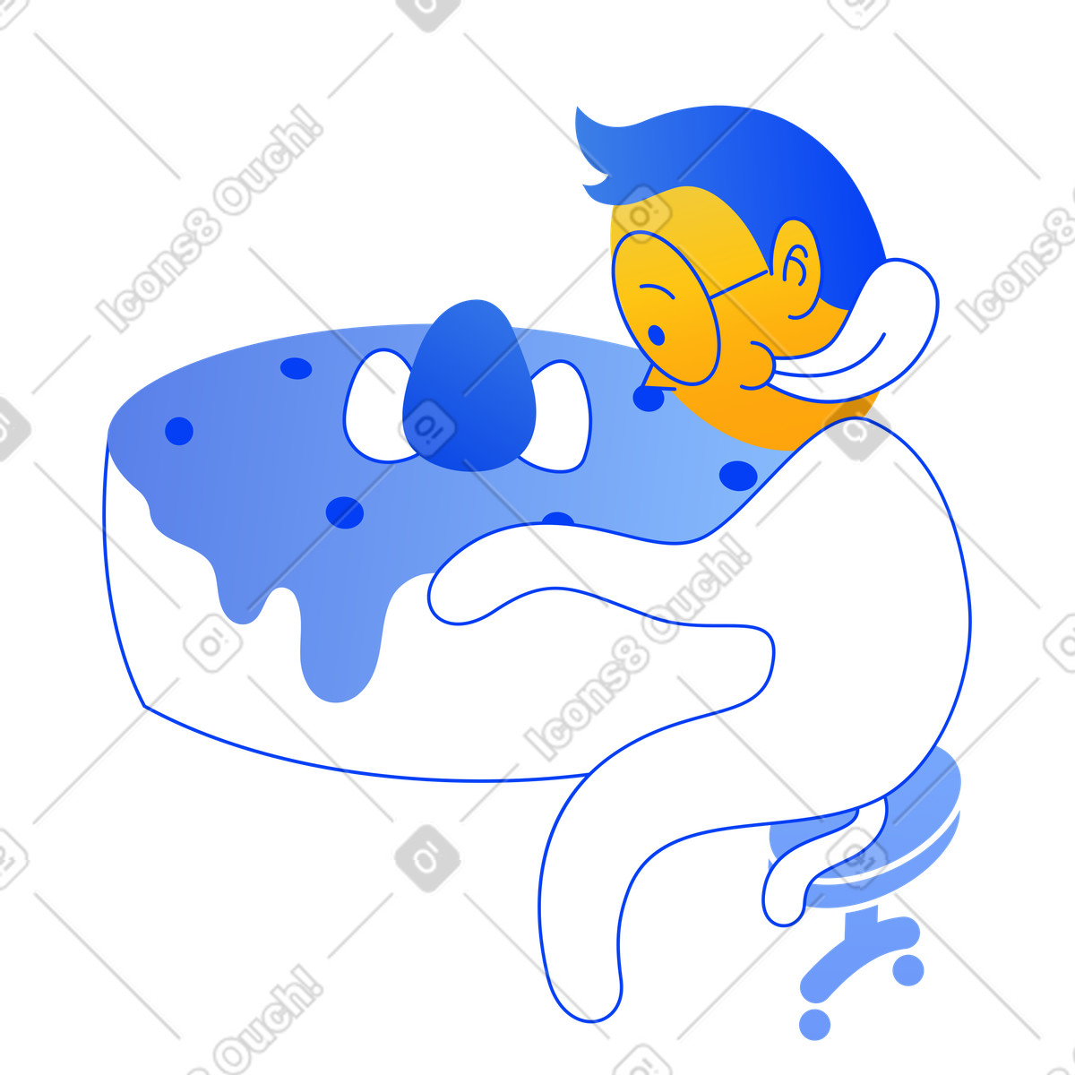 下载 Buddy 风格的 爱吃甜食 插画，支持 PNG、SVG 格式