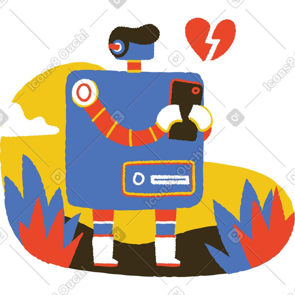 No messages illustration in Bermuda style download in PNG, SVG