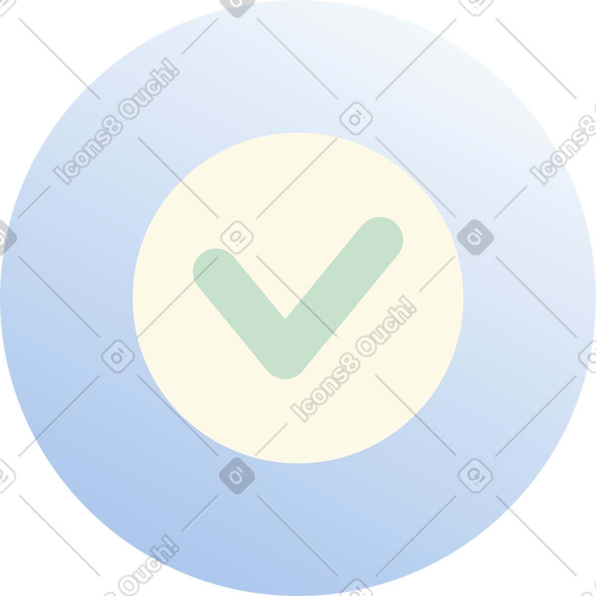 Check mark icon illustration in Beam style download in PNG, SVG