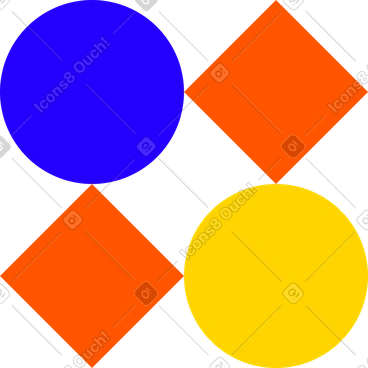 Deux carrés et deux cercles PNG, SVG