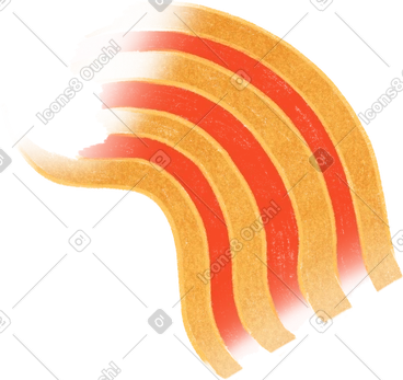 Short striped color wave PNG, SVG