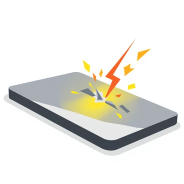 A focused laser beam cutting through a thick piece of shiny metal. The metal surface is smooth and reflects the intense light, creating a bright glare. Surrounding the laser beam, beams of light are clearly visible, radiating in vibrant colors. Sparks fly from the edge of the cut, illuminating the area with small bursts of orange and yellow. The background showcases shadows created by the cutting process, emphasizing the precision of the laser's interaction with the metal.