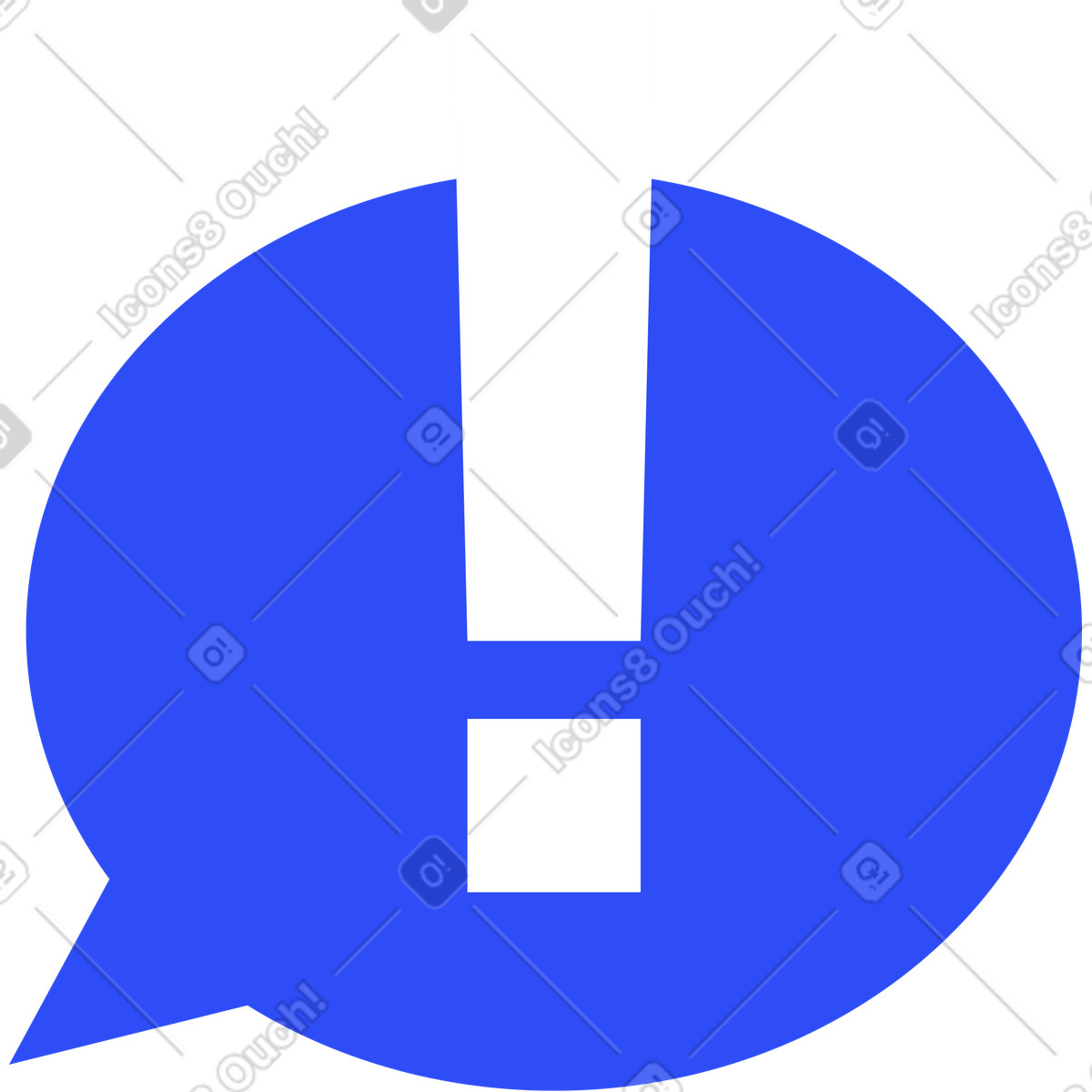 Ilustración Speech bubble with exclamation mark en estilo System a descargar en PNG y SVG