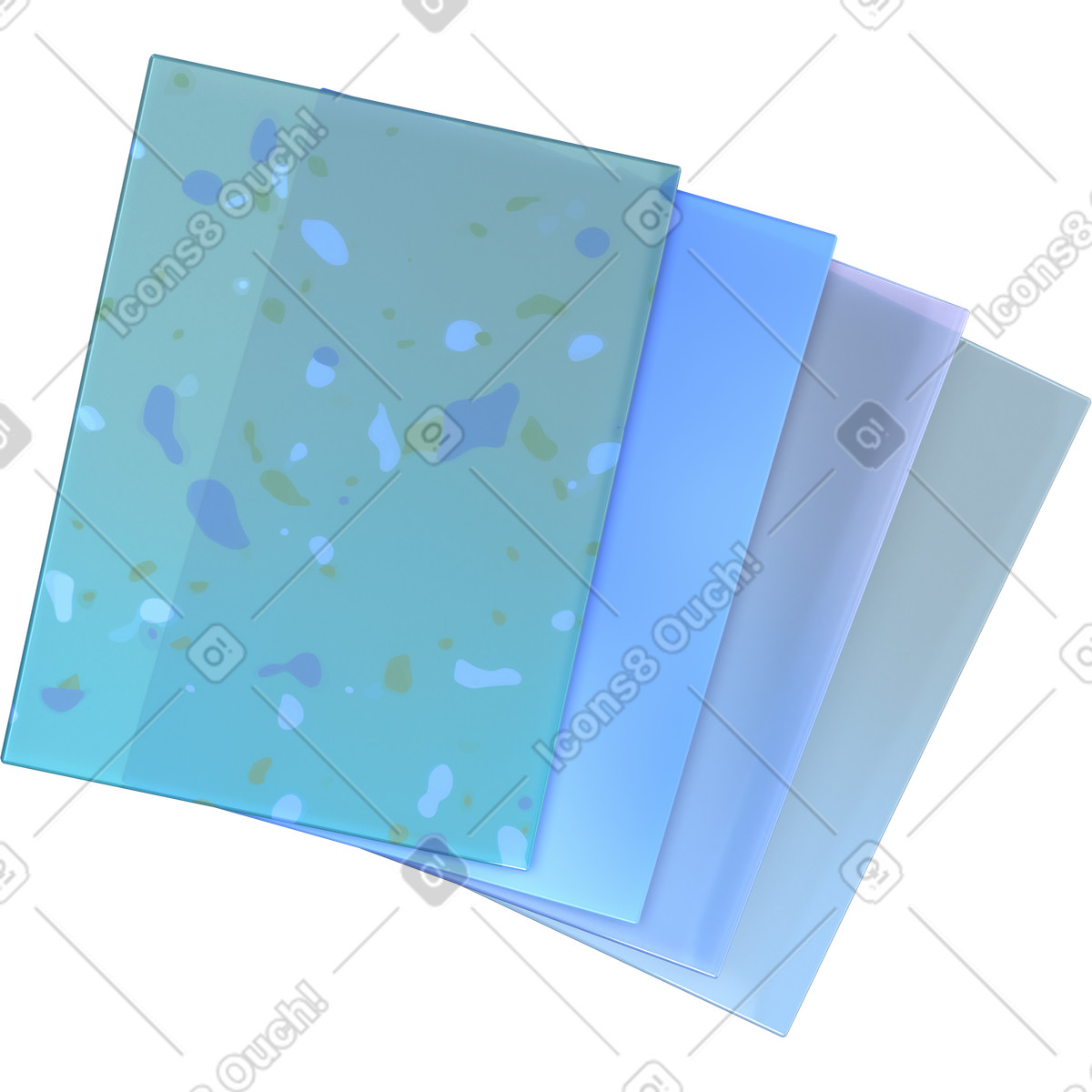 Illustration Cartes plastiques monochromes dans le style 3D Glassy à télécharger aux formats PNG, SVG