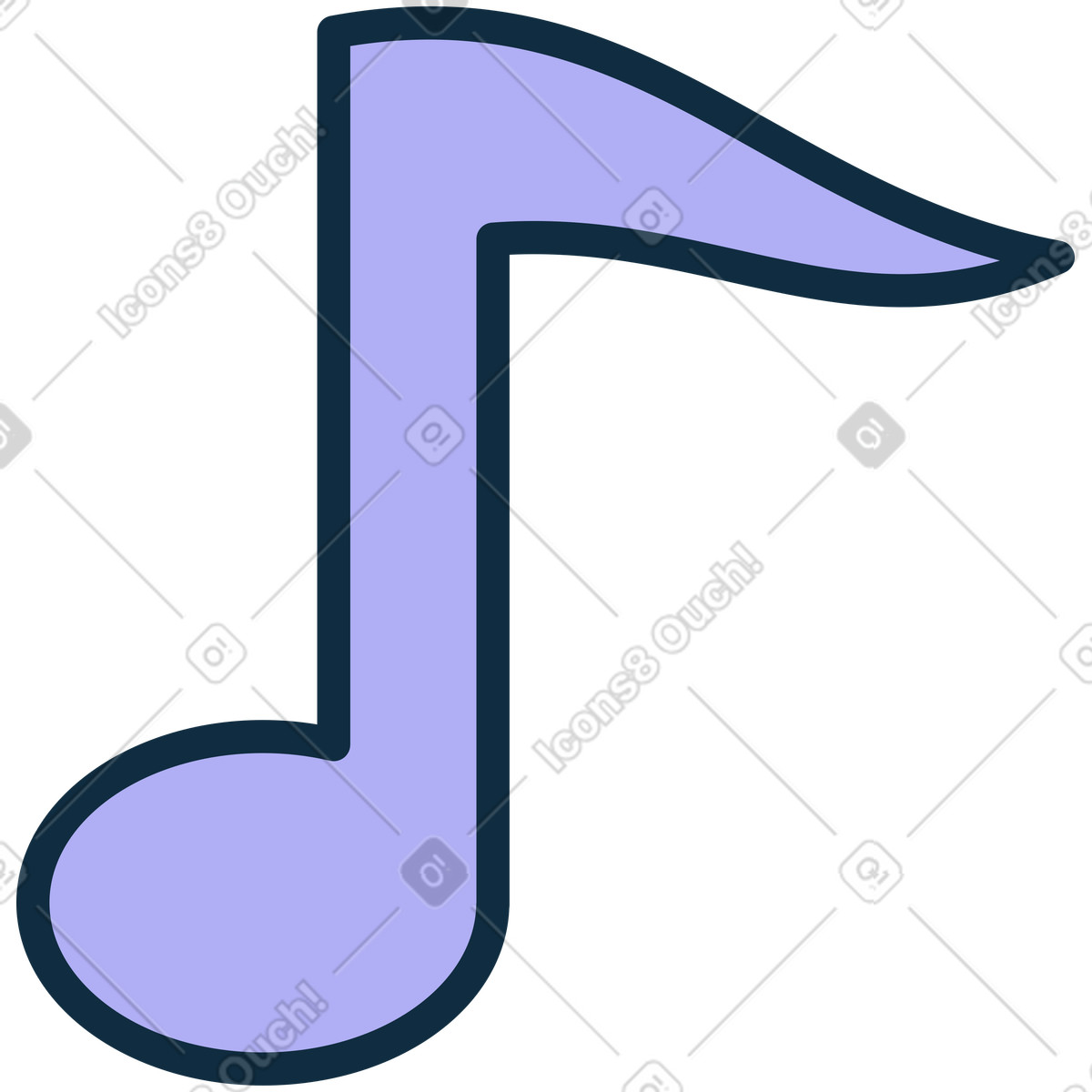 Ilustración Nota musical en estilo Bubble gum a descargar en PNG y SVG