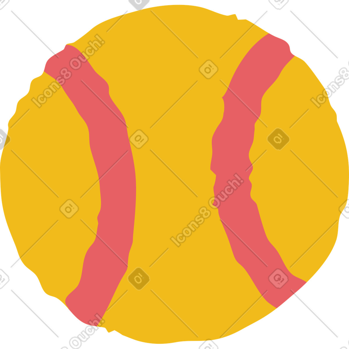Ilustração de Beisebol em no estilo Flamenco para baixar em PNG, SVG