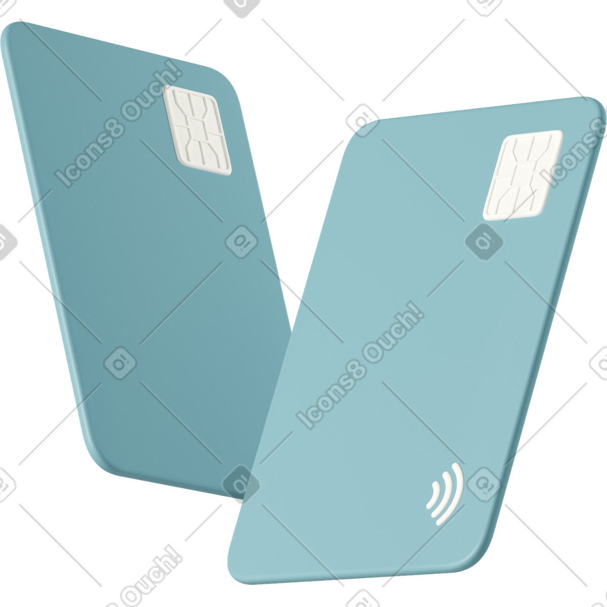 3D Casual life 스타일의 Credit cards 일러스트레이션 PNG, SVG 다운로드