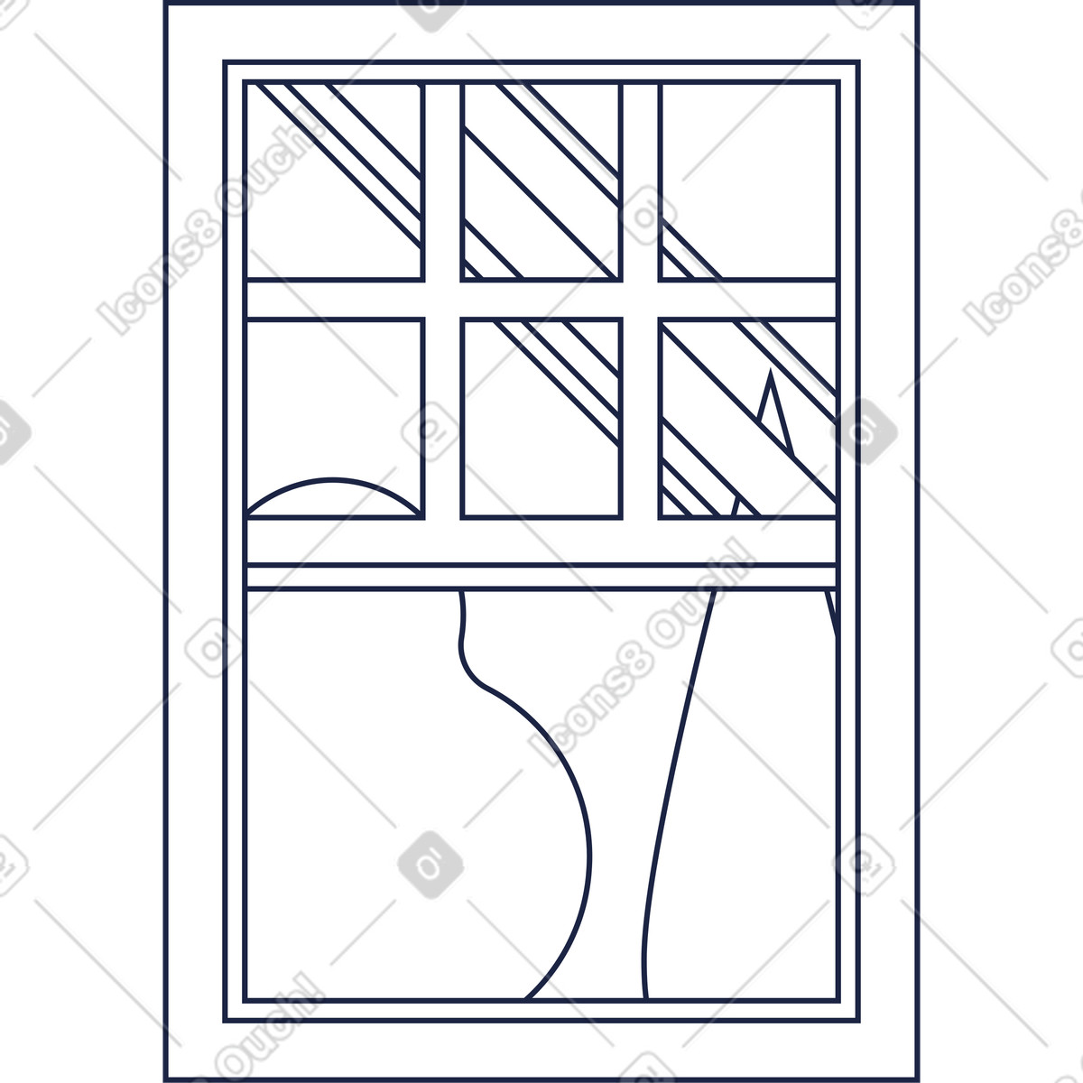 Window line illustration in Urban style download in PNG, SVG