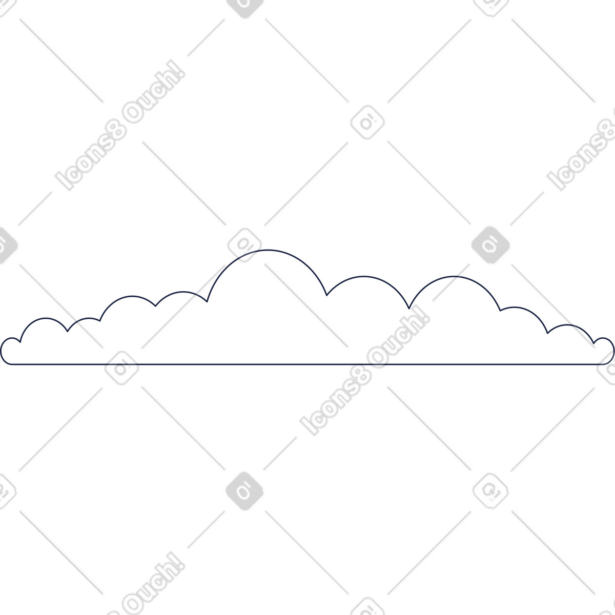 Cloud line-Illustration im Urban-Stil als Download in PNG, SVG