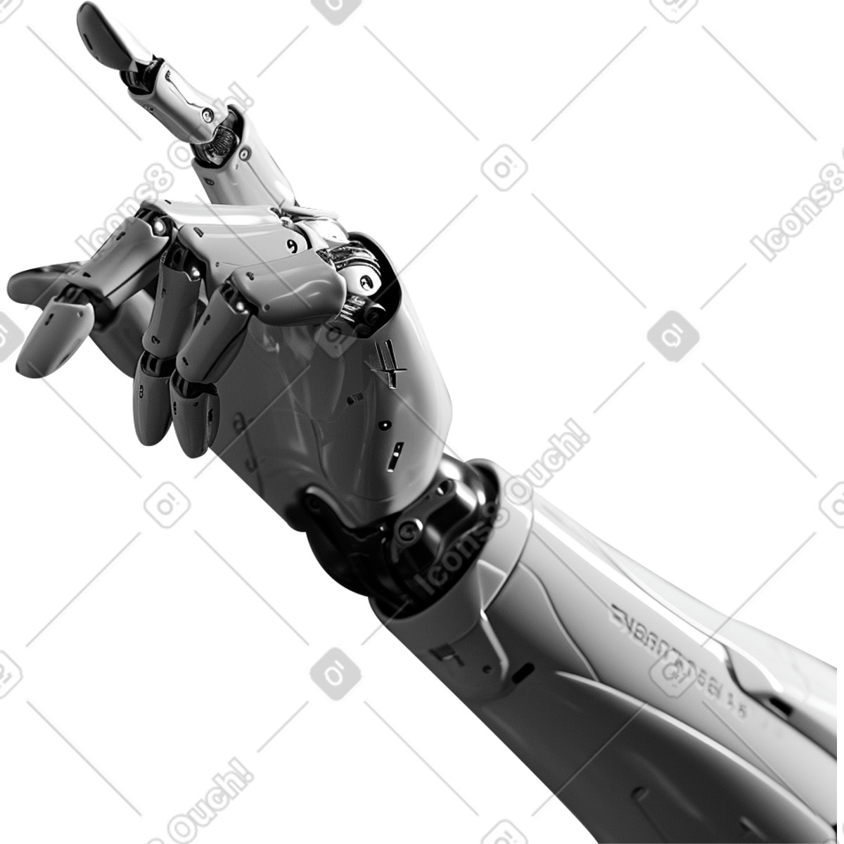Robotic hand illustration showcasing innovative technology in forearm clipart PNG