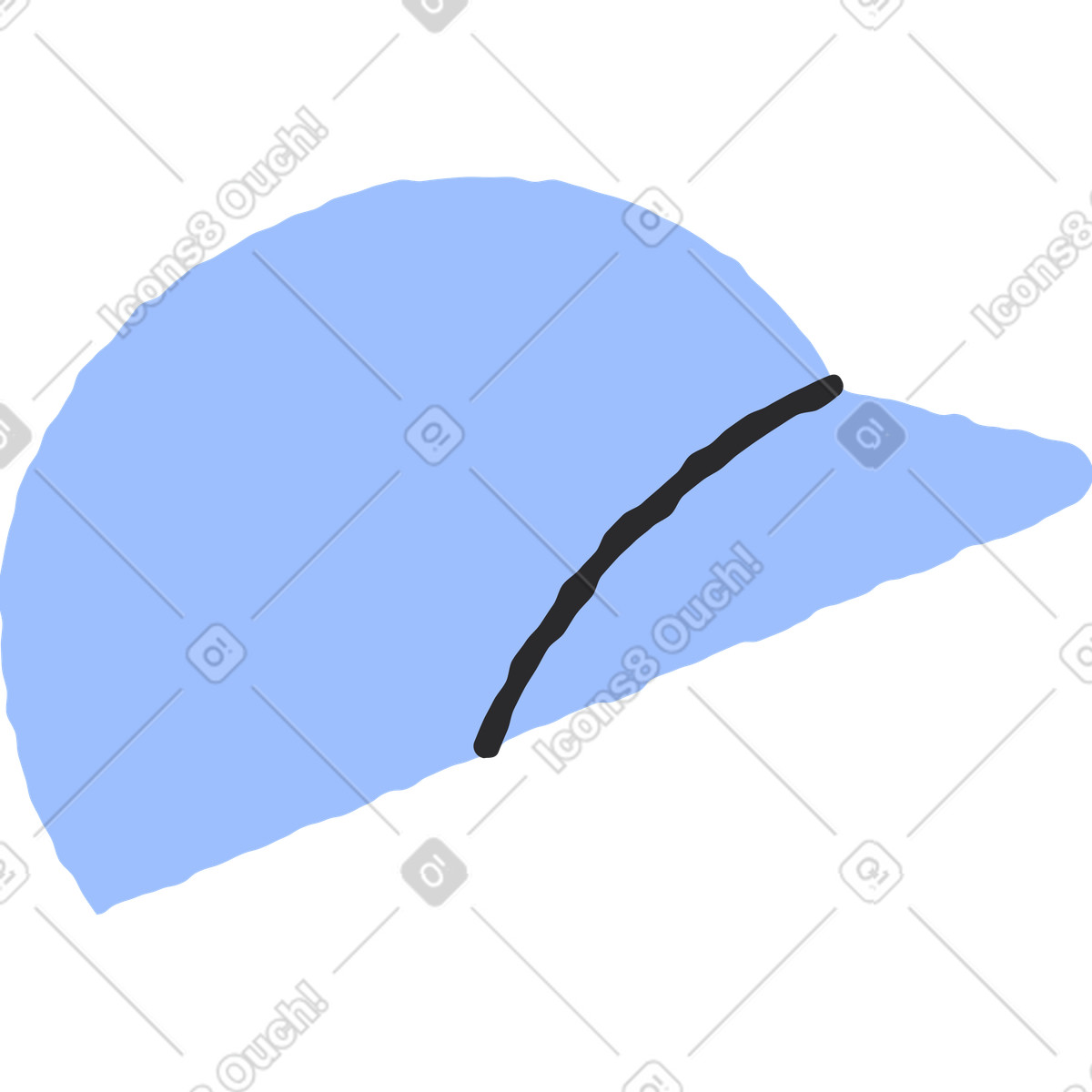 Ilustração de Capacete beisebol em no estilo Pablo para baixar em PNG, SVG