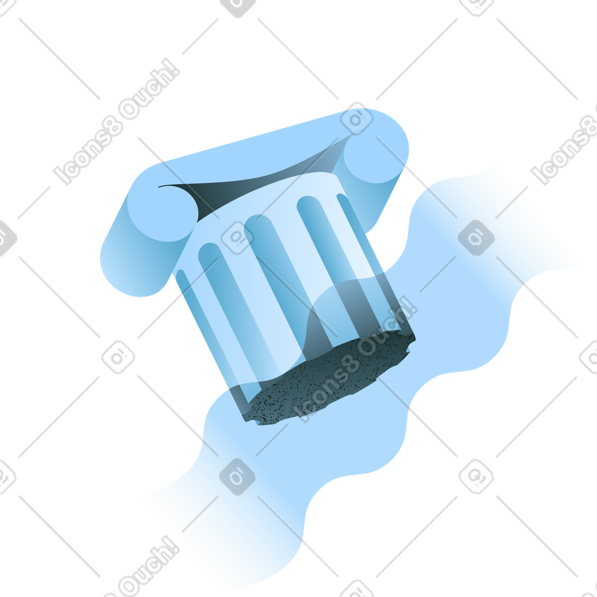 Ancient greek column capital as higher education and governance symbol illustration in Concept style download in PNG, SVG