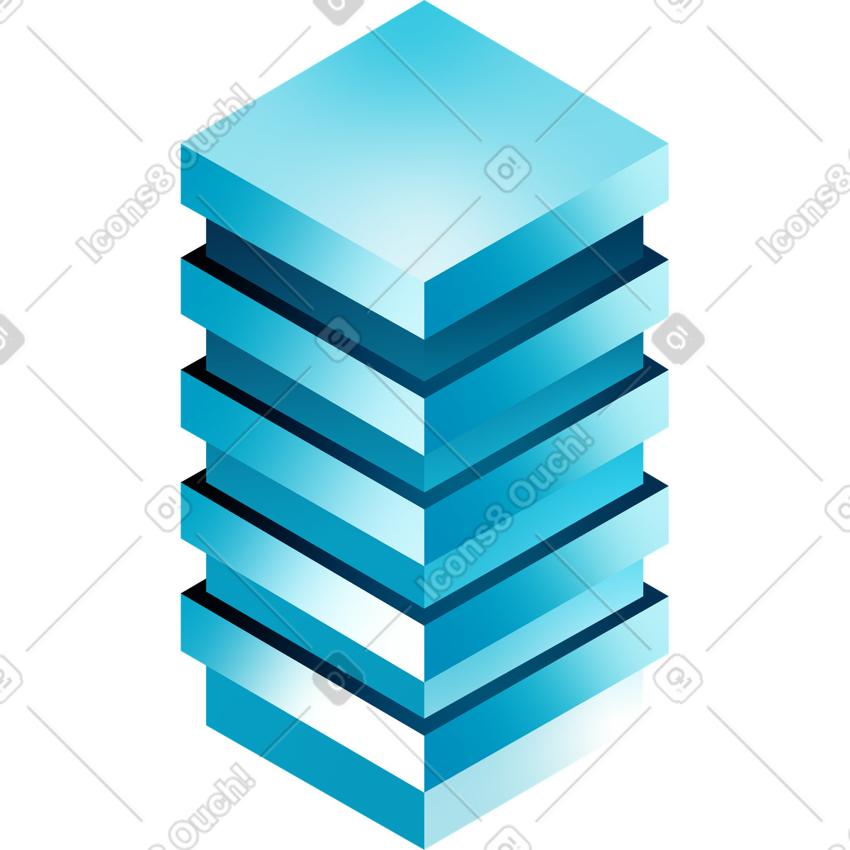 Blue building illustration in PNG, SVG