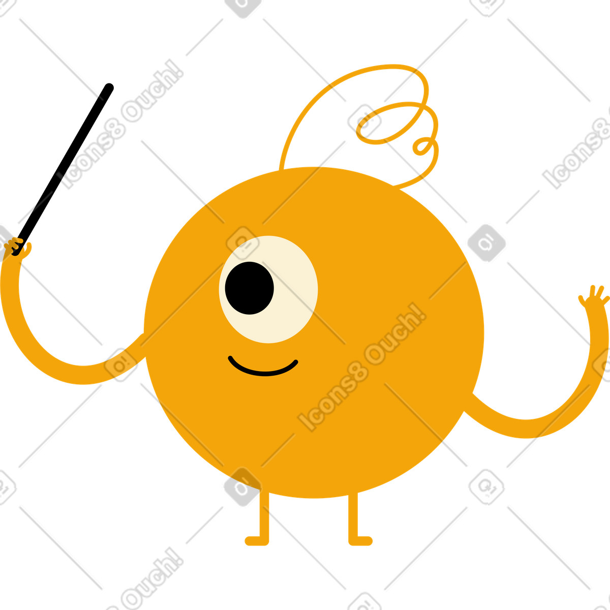 Ilustração de Personagem um olho amarelo em no estilo Jelly para baixar em PNG, SVG