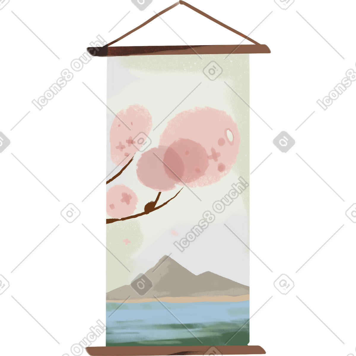 Ilustración Engraving en estilo Ikigai a descargar en PNG y SVG