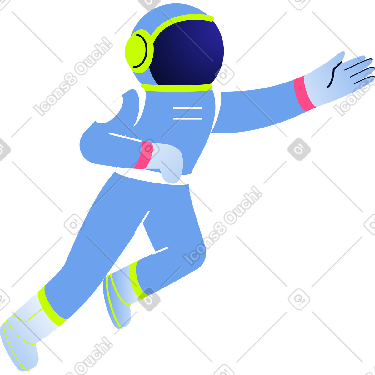 Иллюстрация Cosmonaut with his hand up в стиле Space — скачать в форматах PNG, SVG