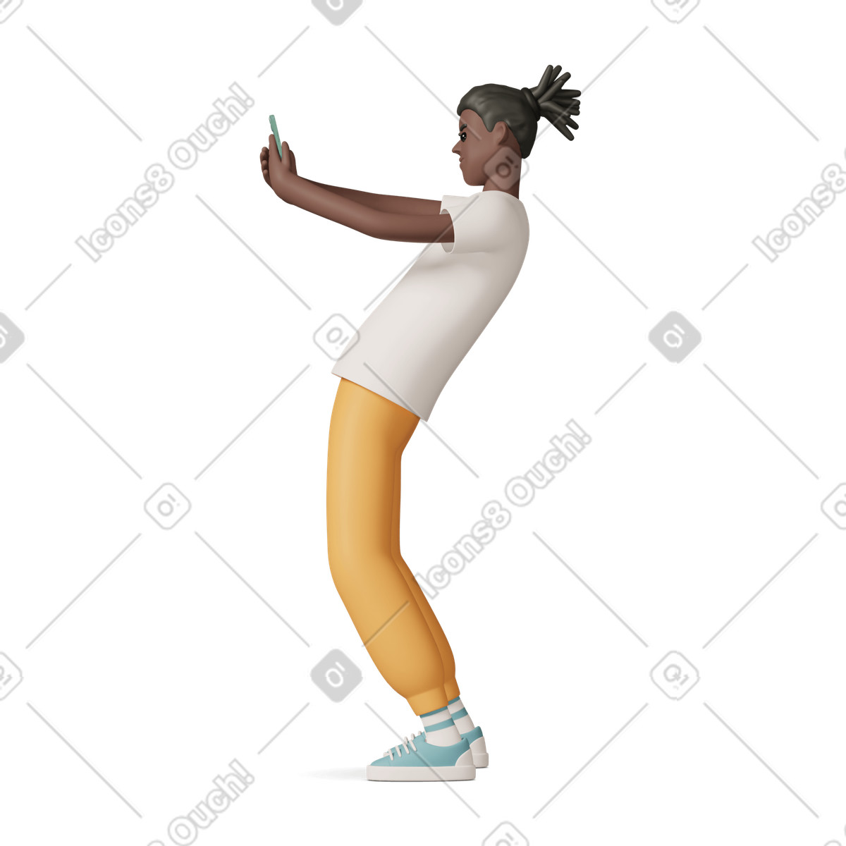 Illustration Boy with smartphone dans le style 3D Casual life à télécharger aux formats PNG, SVG