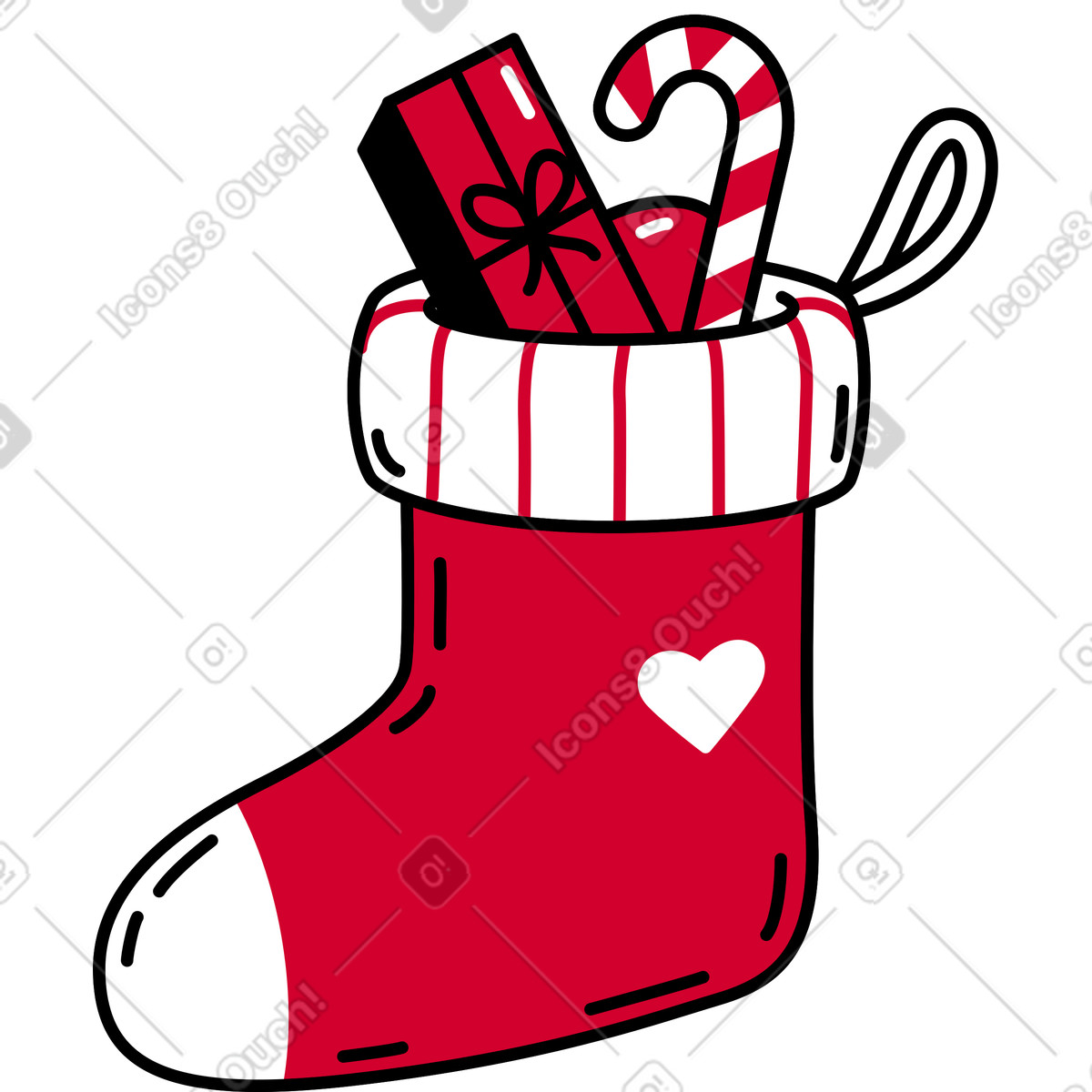 Sock for gifts illustration in Ruby style download in PNG, SVG
