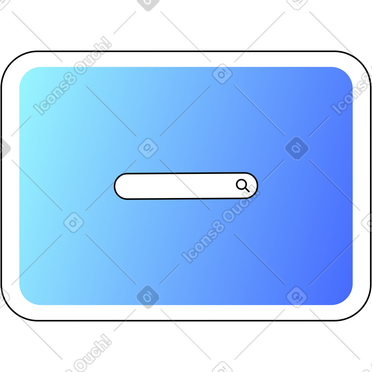 Tablet con barra di ricerca illustrazione in stile Azure scarica in PNG, SVG