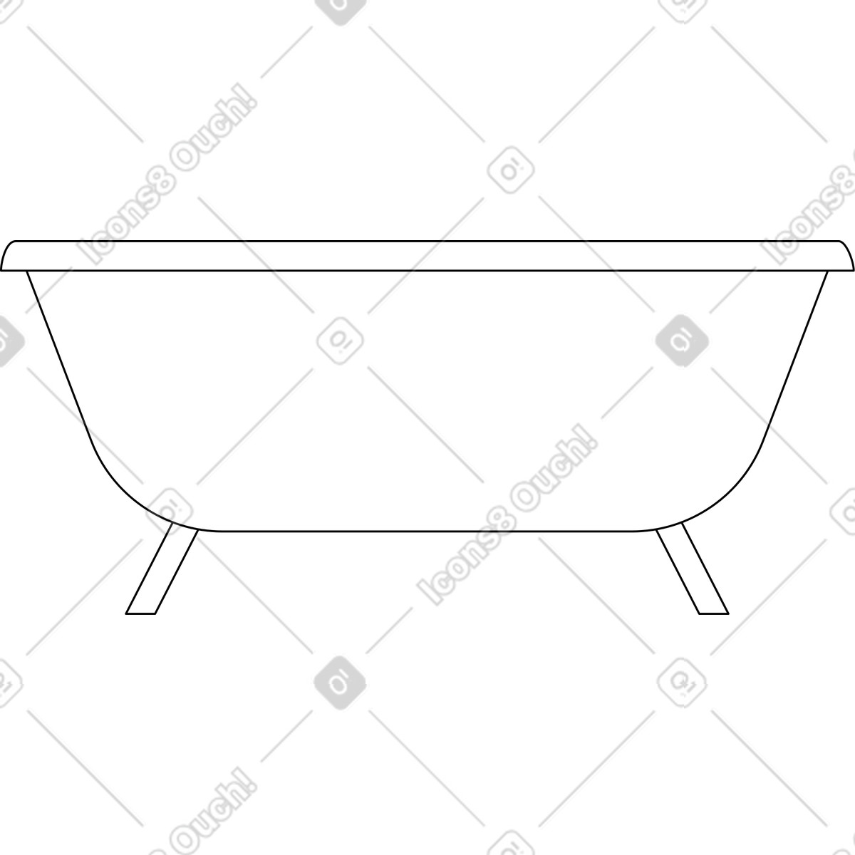 Ilustração de Banheira branca em no estilo Bloom para baixar em PNG, SVG