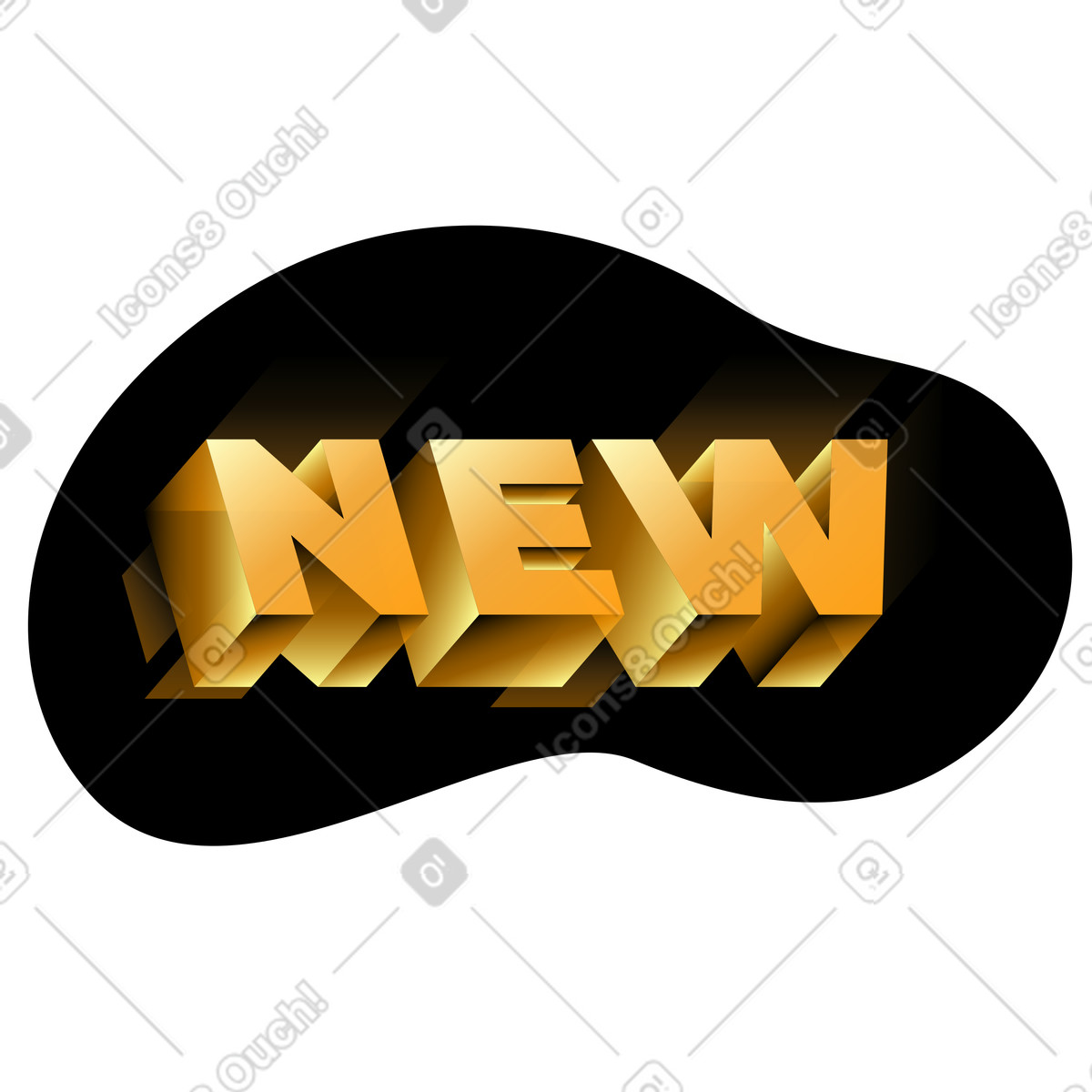 Illustration Lettrage nouveau dans le texte de style dégradé 3d Lettering à télécharger aux formats PNG, SVG