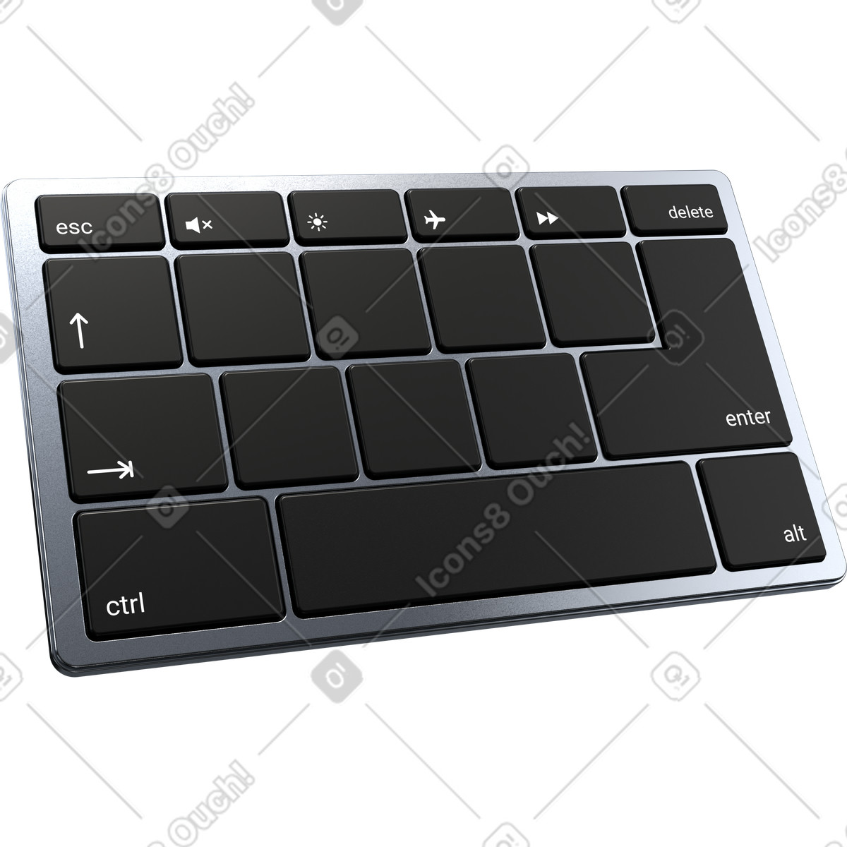 Keyboard shortcuts layout, input hardware illustration in 3D Pro style download in PNG, SVG