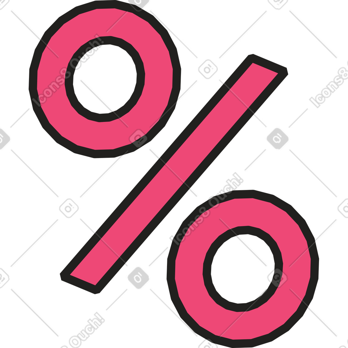 Ilustración Signo de porcentaje en estilo Dazzle Line a descargar en PNG y SVG