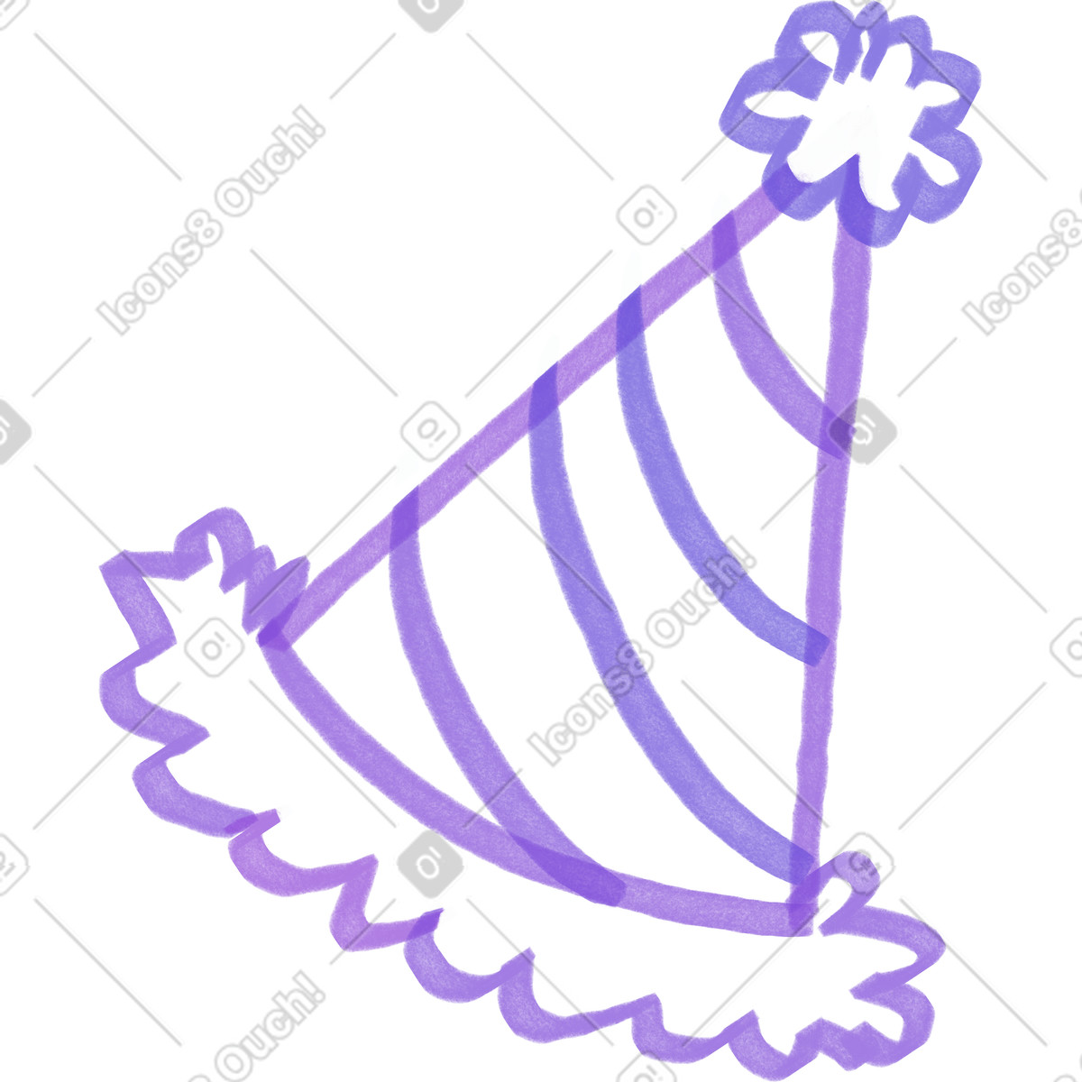 Ilustração de Party hat em no estilo Marker para baixar em PNG, SVG
