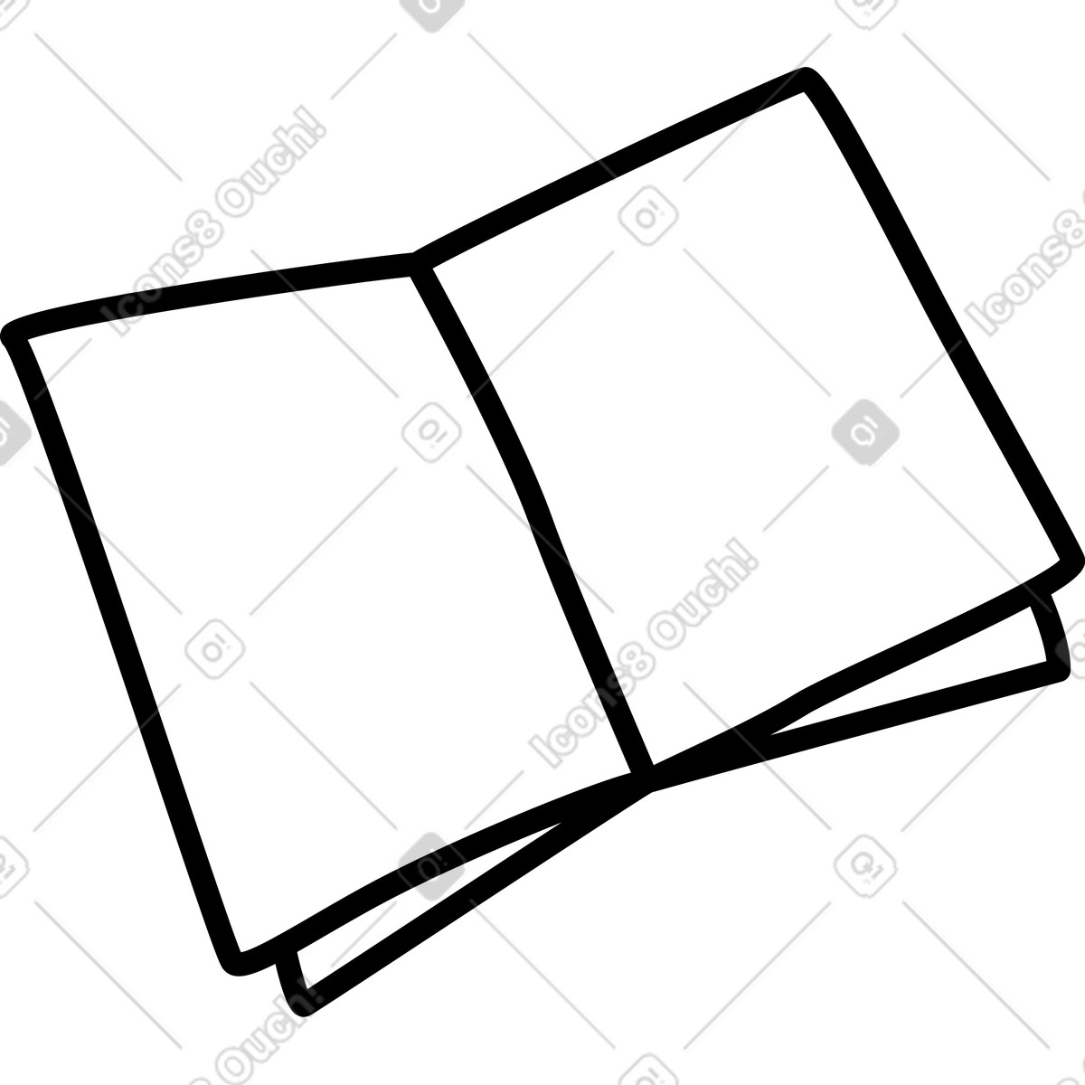 Book opened illustration in Rocky style download in PNG, SVG