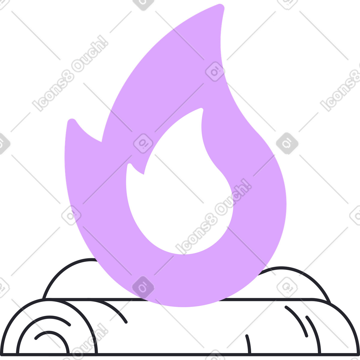 Illustration Feu dans le style Grapy à télécharger aux formats PNG, SVG