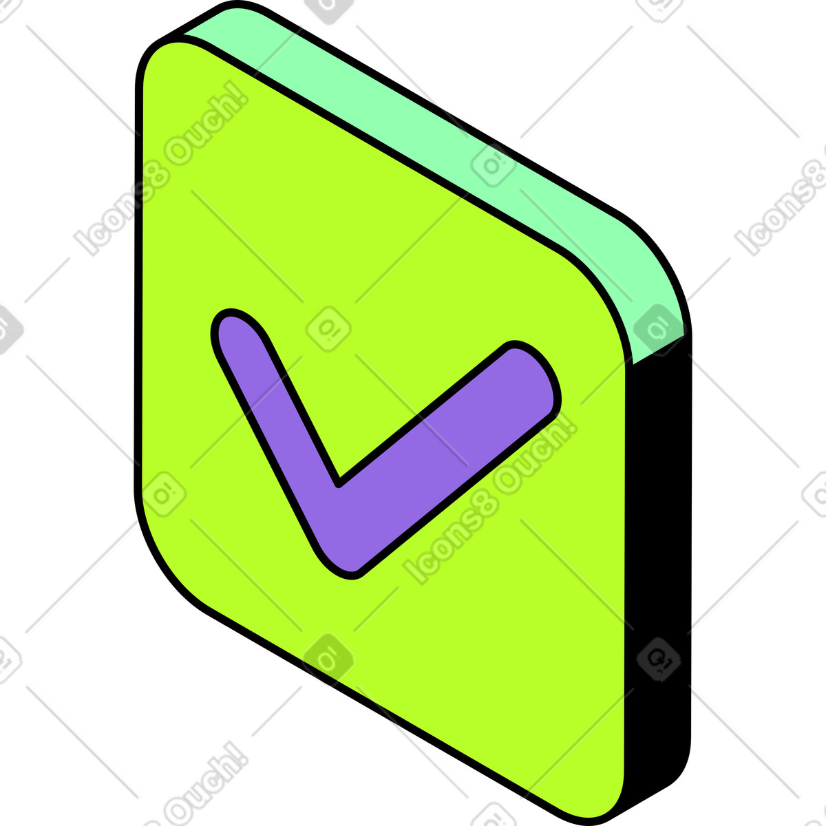 Checkmark icon illustration in Project style download in PNG, SVG