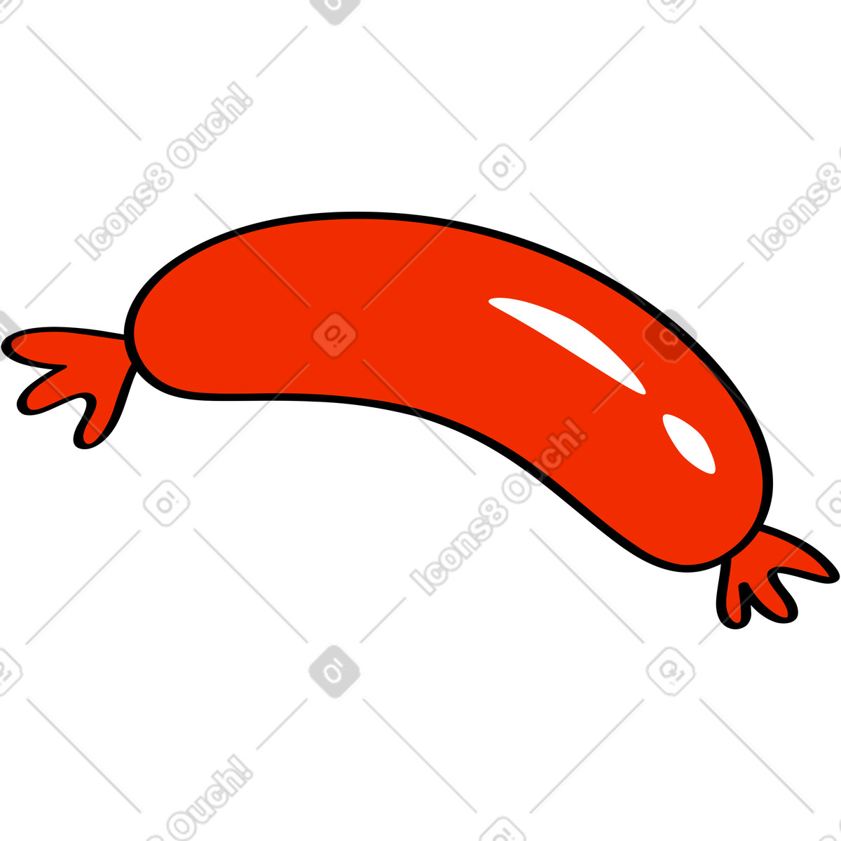 Ilustração de Linguiça em no estilo Looney para baixar em PNG, SVG