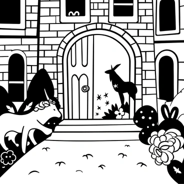 A doorway with an ornate archway is set against the rough bricks of a city alley. The door is slightly ajar, revealing a bright light emanating from within. Various mythical creatures, such as a dragon with outstretched wings, a unicorn with a spiraled horn, and a centaur standing tall, can be seen just beyond the threshold. Lush greenery, oversized flowers, and shimmering waterfalls fill the fantasy world that lies beyond the door, contrasting sharply with the gritty alley. Shadows from the doorway stretch out onto the cobblestone ground of the alley, hinting at the magic within.