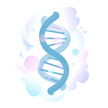 A close-up view of intertwined DNA strands, showcasing a double helix structure. Certain sections of the strands are highlighted in bright colors to indicate mutations, with distinct markers to emphasize their positions. The background features a gradient of pastel colors that enhance the visual impact of the DNA. Additional elements include small graphic representations of cells and chromosomes subtly integrated into the design, creating a sense of context regarding genetic research and its implications.