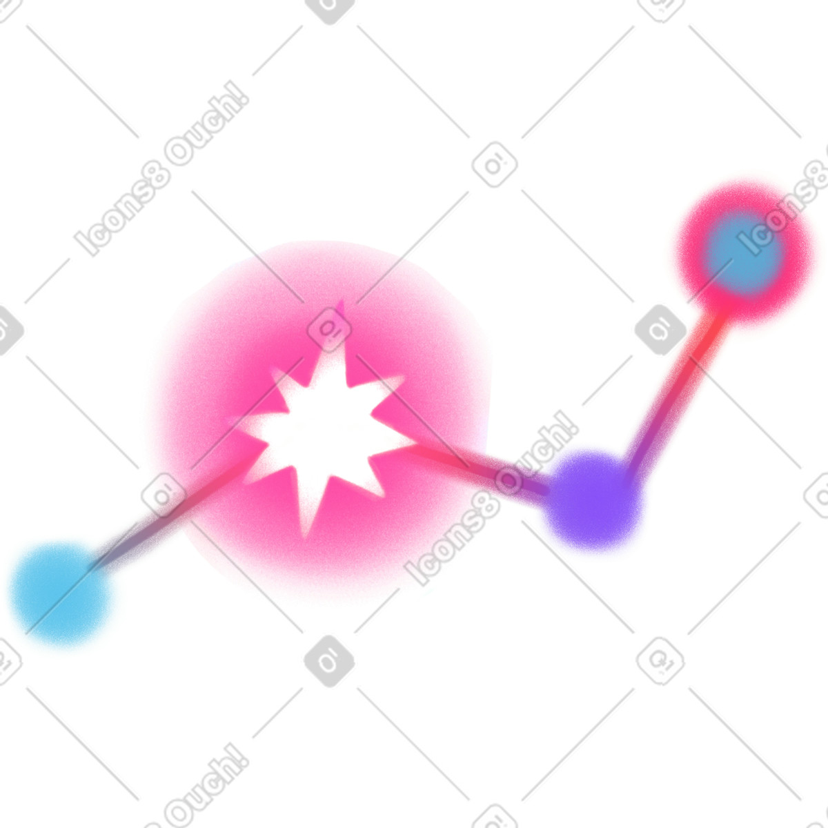 Big pink constellation illustration featuring stellar designs in vector clipart