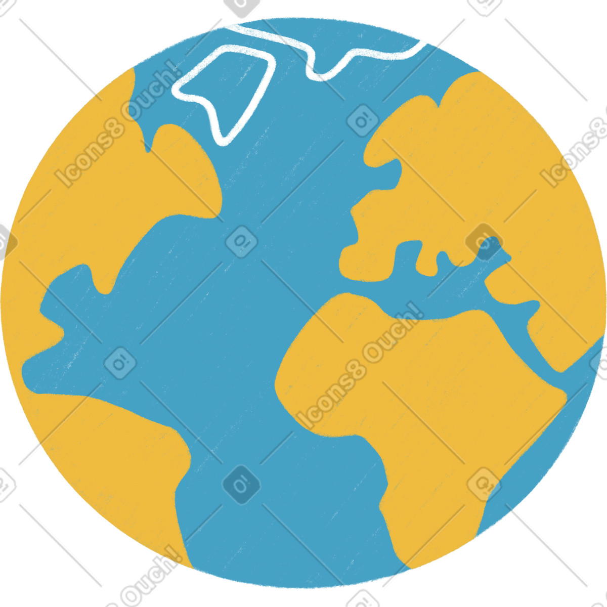 Globe earth illustration in Tutti style download in PNG, SVG