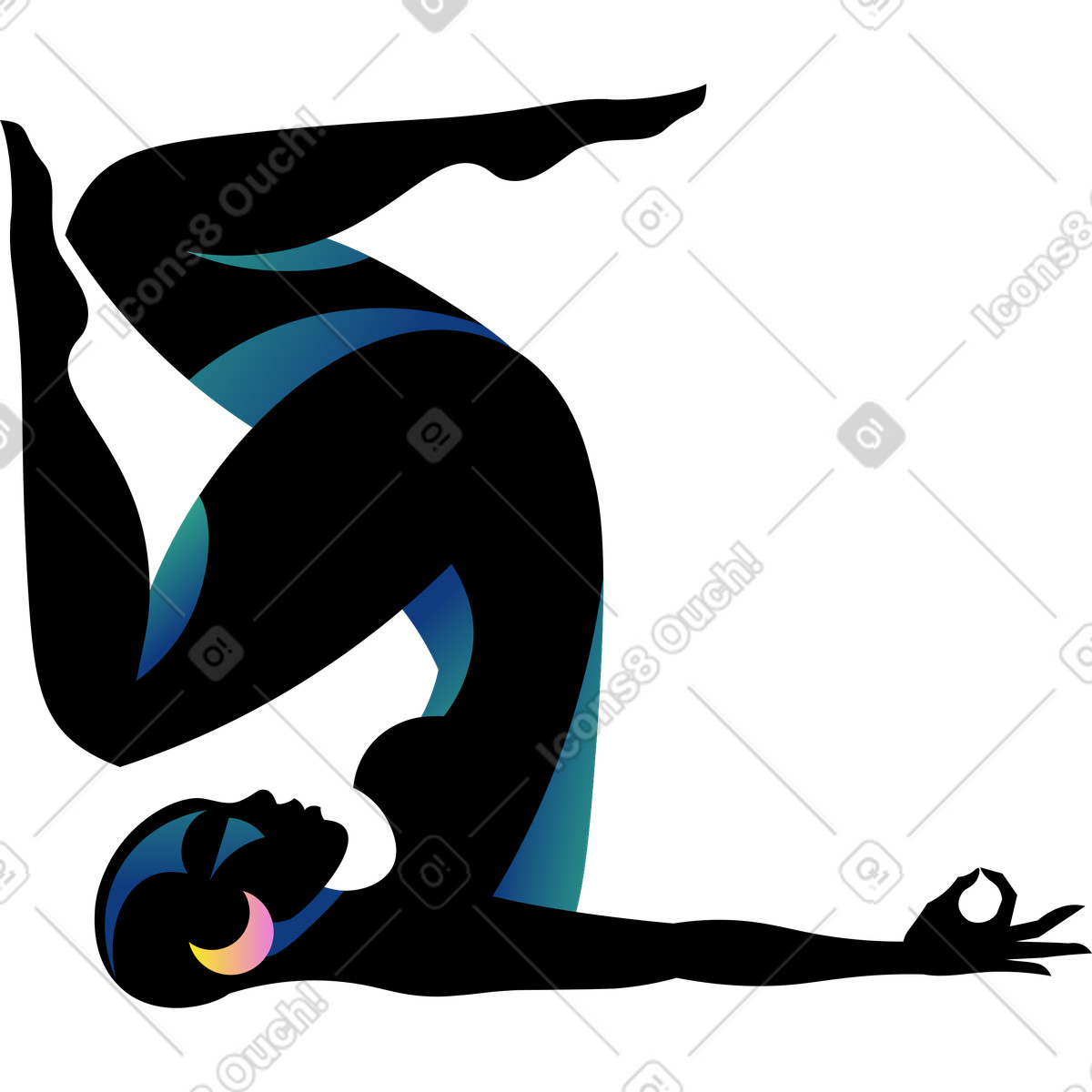 La donna è sottosopra illustrazione in stile Amani scarica in PNG, SVG