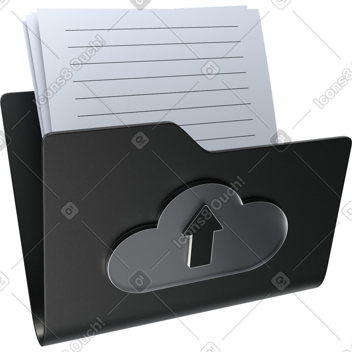 Backup di archiviazione cloud, gestione sicura dei file, archivio documenti digitali illustrazione in stile 3D Pro scarica in PNG, SVG